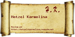 Hetzel Karmelina névjegykártya